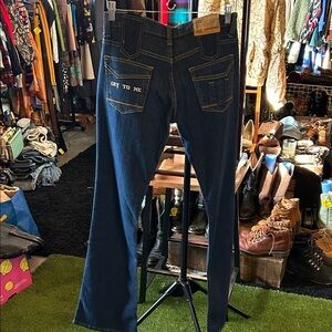 Dark Wash Embroidered Back Pocket Jeans - 'Cry To Me' Detail